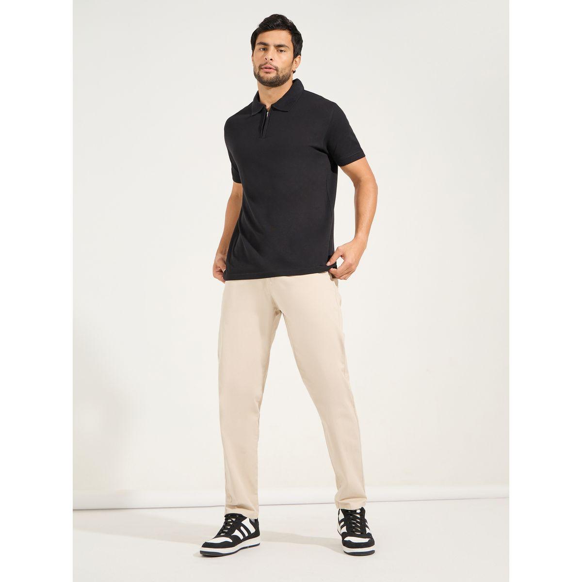 Styli Pique Knit Textured Collar Regular Fit Zip Polo-men-clothing-tshirtsandpolos-polos-image-2