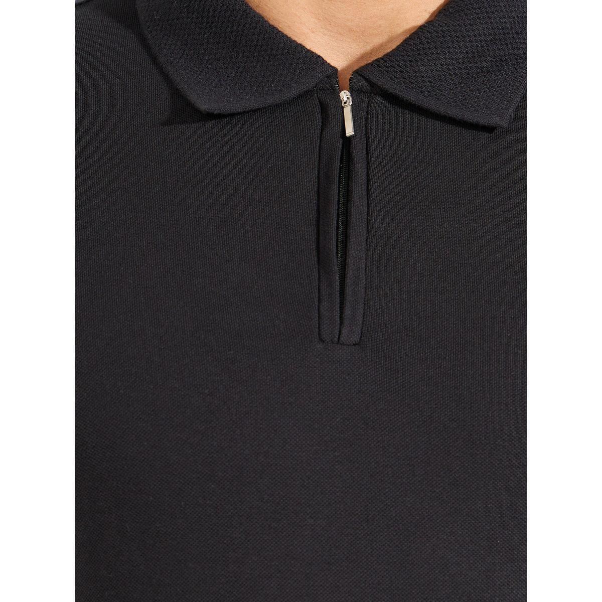 Styli Pique Knit Textured Collar Regular Fit Zip Polo-men-clothing-tshirtsandpolos-polos-image-3