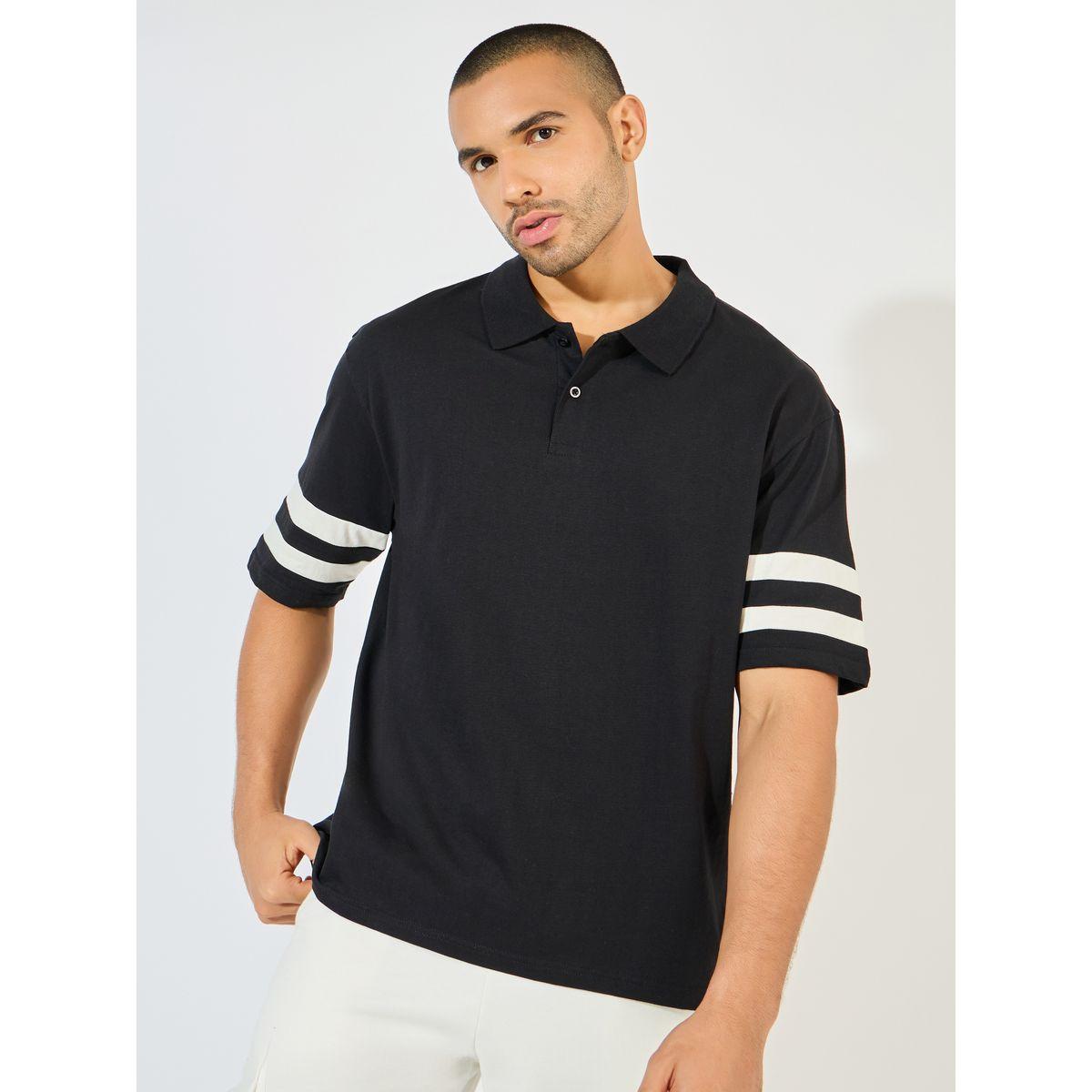 Styli Oversized Heavy Jersey Polo with Panel Stripes-men-clothing-tshirtsandpolos-polos-image-1