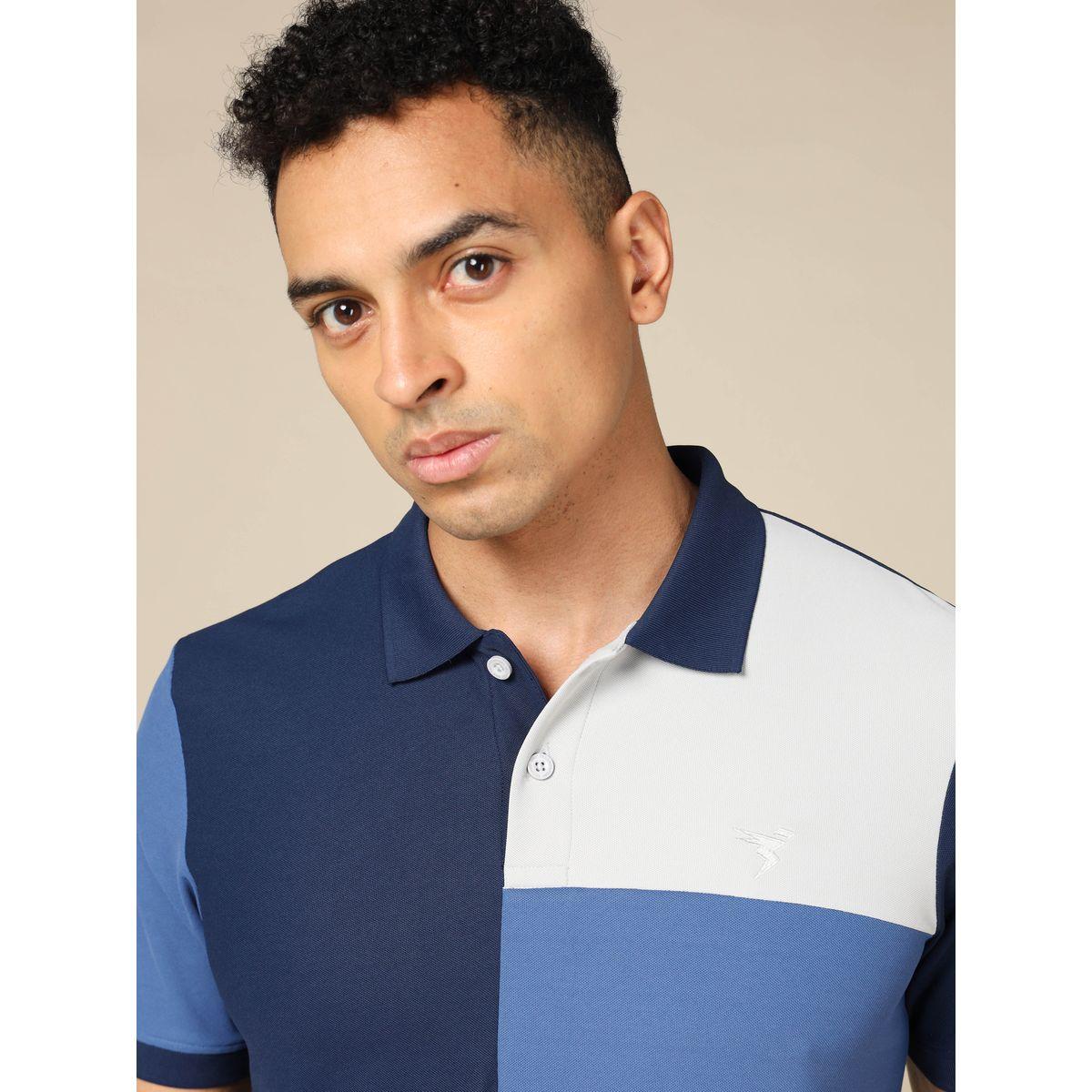 تيشيرت بياقة بولو ونمط كتل الالوان تكنوسبورت × ستايلي-men-clothing-sportswearandactivewear-tshirtsandpolos-image-2
