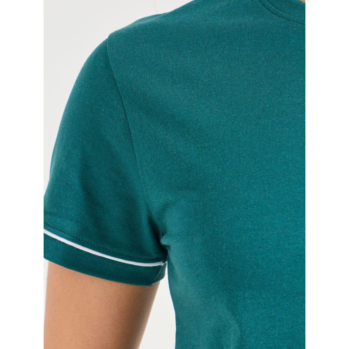 Styli Regular Fitted Plain Contrast Piping High Neck T-Shirt-women-clothing-tshirts-image-4