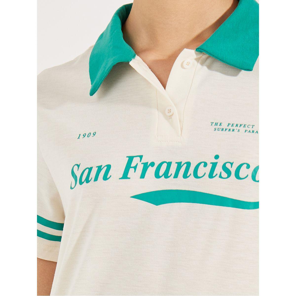 Styli Striped Detail Printed Polo T-Shirt-women-clothing-tshirts-image-4