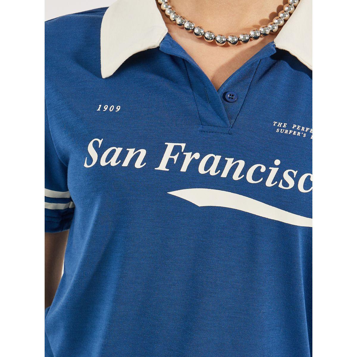 Styli Striped Detail Printed Polo T-Shirt-women-clothing-tshirts-image-3