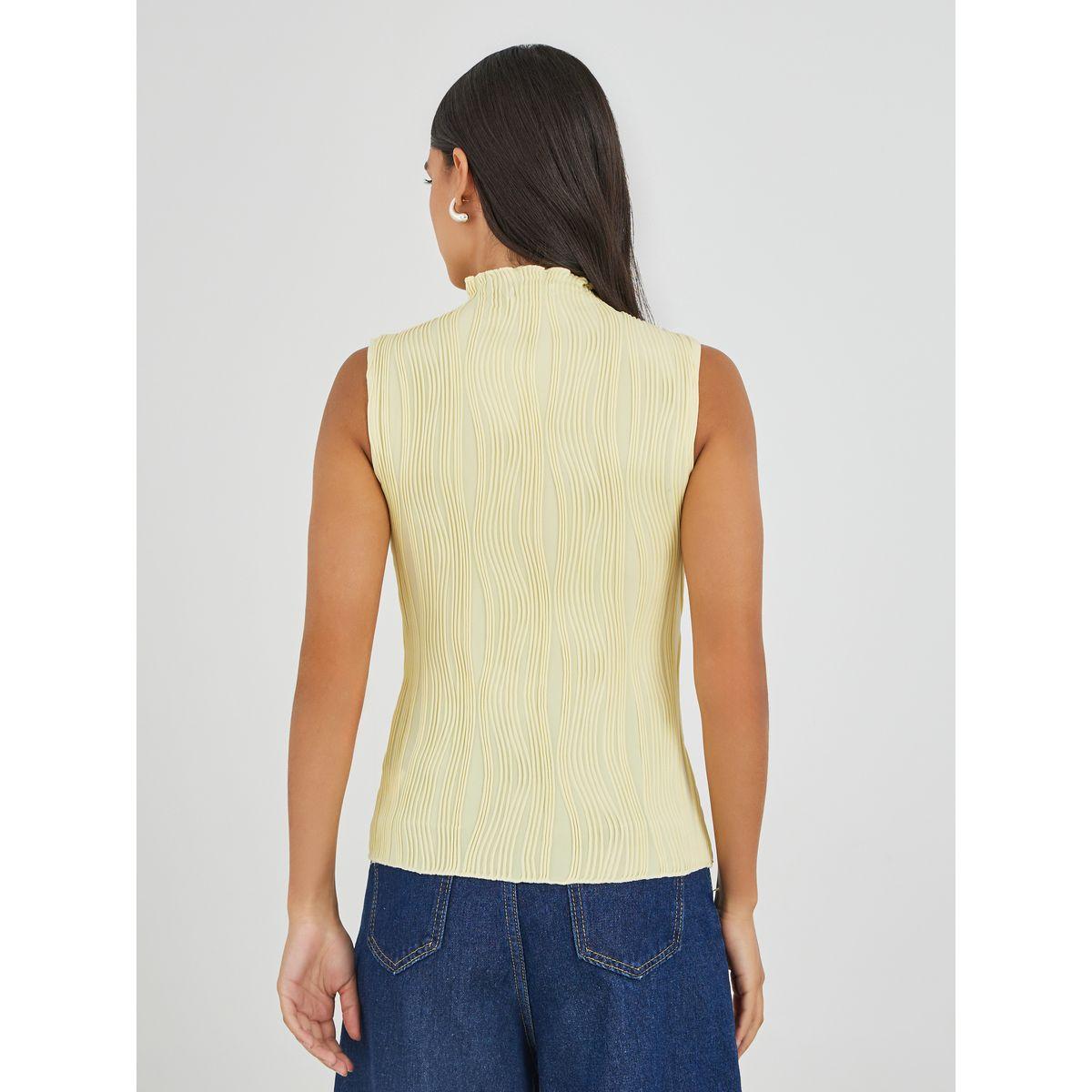 Styli Textured Knit High Neck Fitted Tank Top-women-clothing-tshirts-image-4