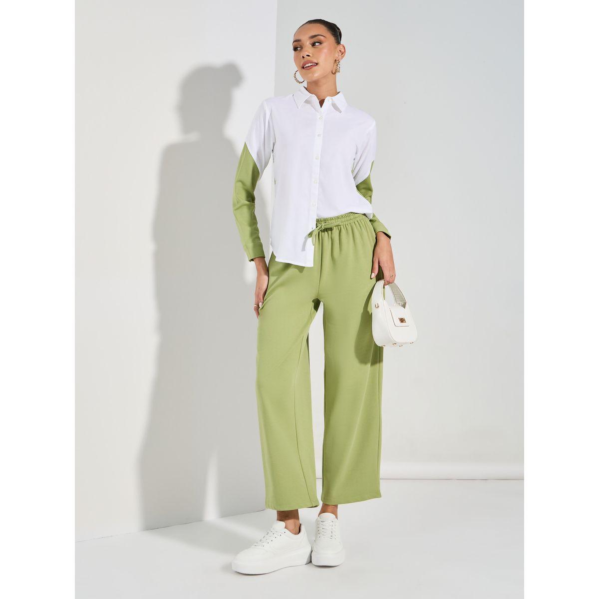 Styli Color Block Shirt & Wide Leg Pants-women-clothing-coordsets-image-1