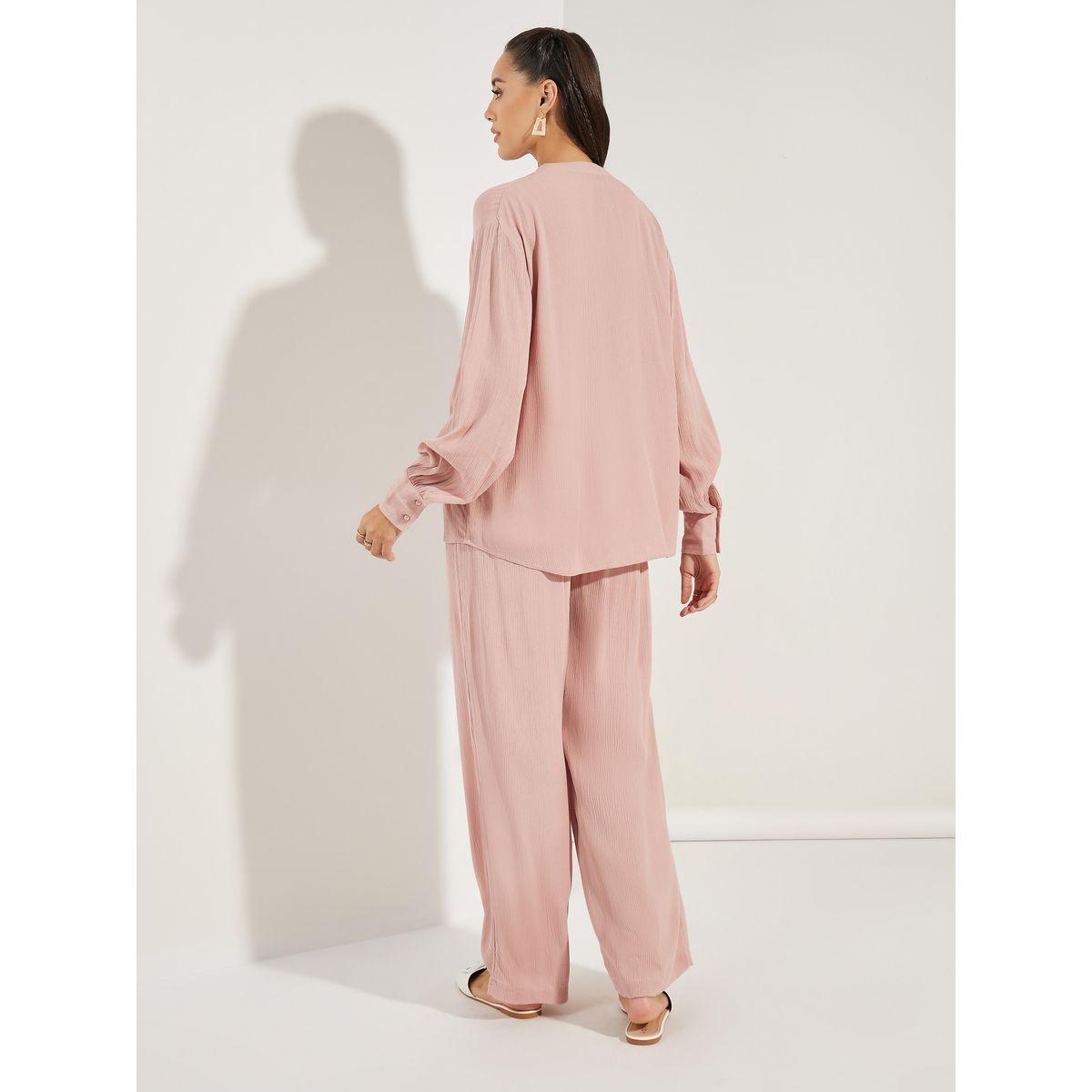 Styli Relaxed Fit Textured Top & Wide Leg Pants Co-Ords-women-clothing-coordsets-image-6