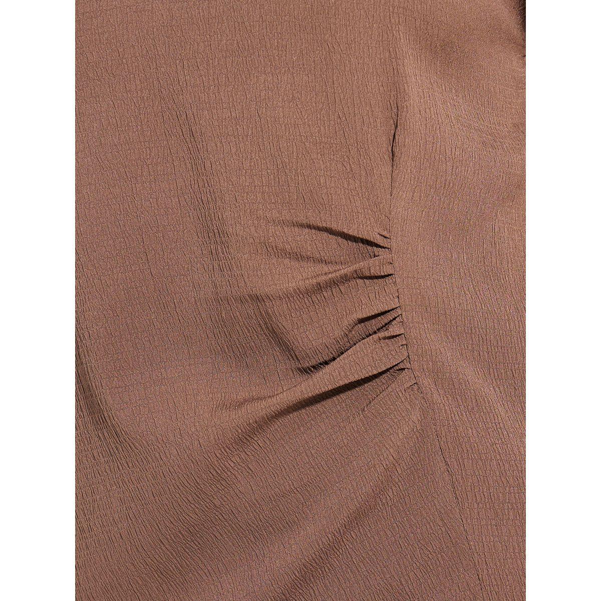 Styli Side Ruched Cap Sleeves Top & Straight Leg Pants Co-Ords-women-clothing-coordsets-image-3