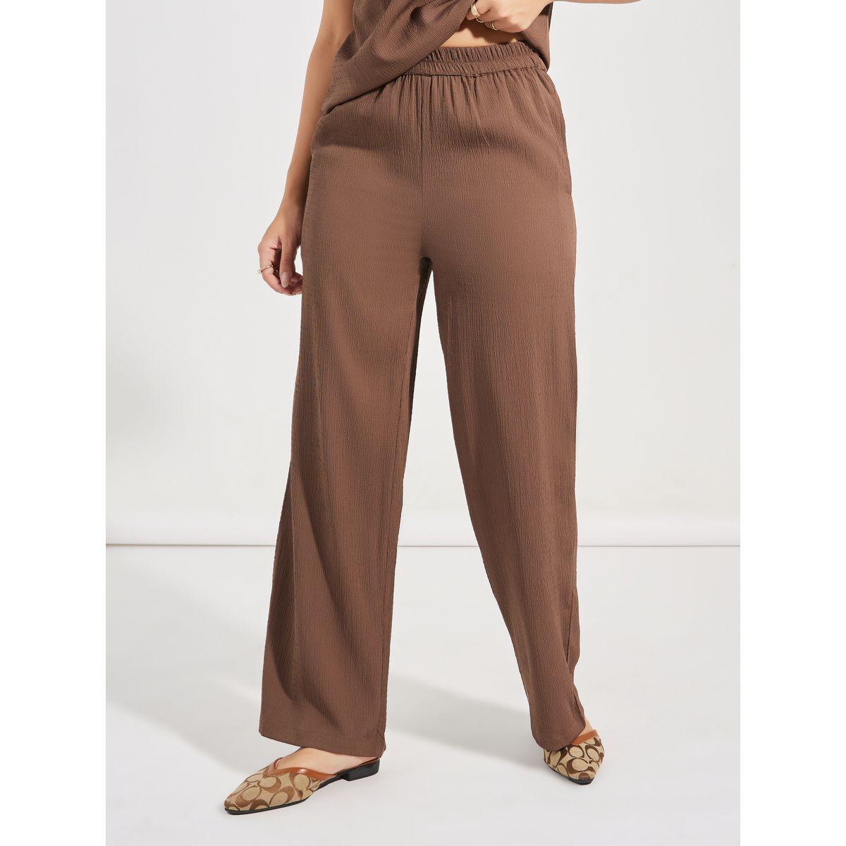 Styli Side Ruched Cap Sleeves Top & Straight Leg Pants Co-Ords-women-clothing-coordsets-image-5