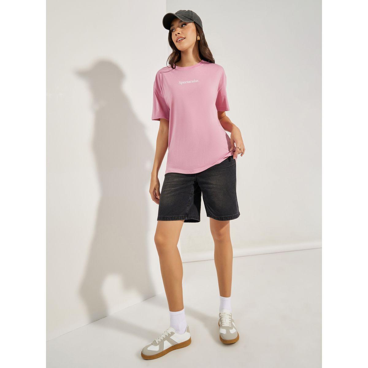 Styli Oversized Spectacular Slogan Drop Shoulder T-Shirt-women-clothing-tshirts-image-2