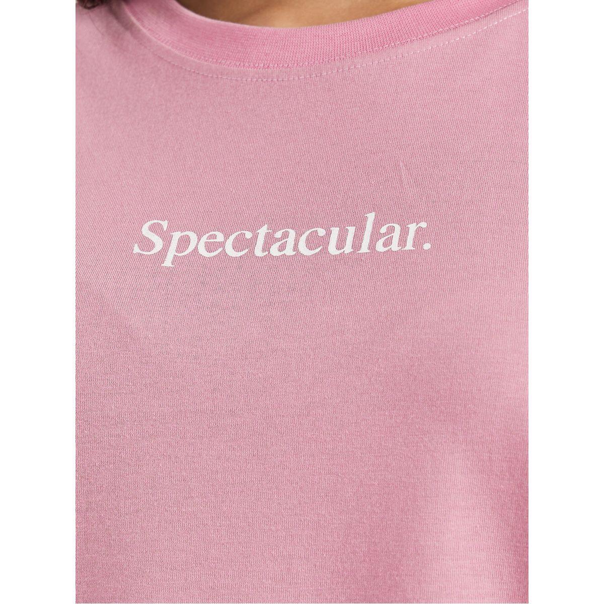 تيشيرت فضفاض مطبع بكتابة مع اكتاف منخفضة-women-clothing-tshirts-image-4