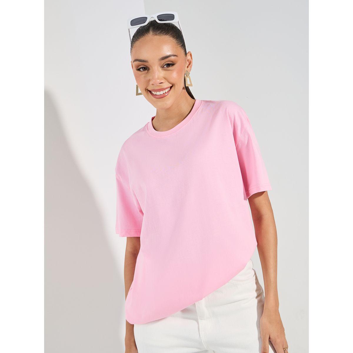 Styli Oversized Plain Dropped Shoulder T-Shirt-women-clothing-tshirts-image-5