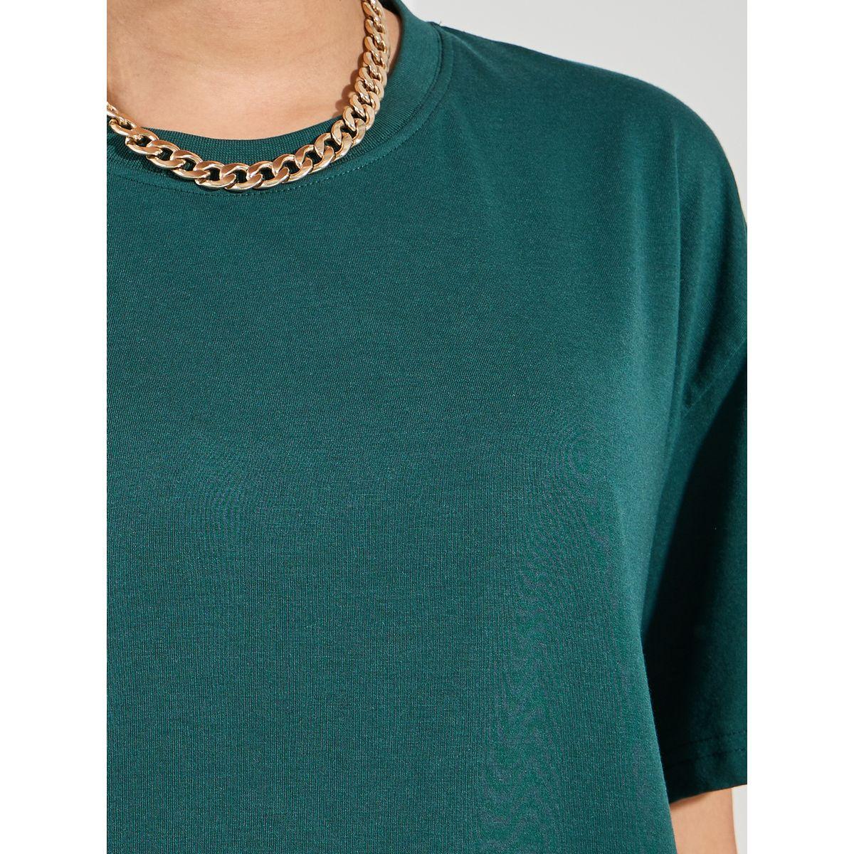 Styli Oversized Plain Dropped Shoulder T-Shirt-women-clothing-tshirts-image-3