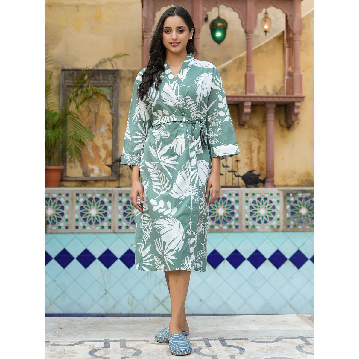 روب مطبع بطبعة زهور سانسكريتي هومز × ستايلي-women-clothing-nightwear-robes-image-1