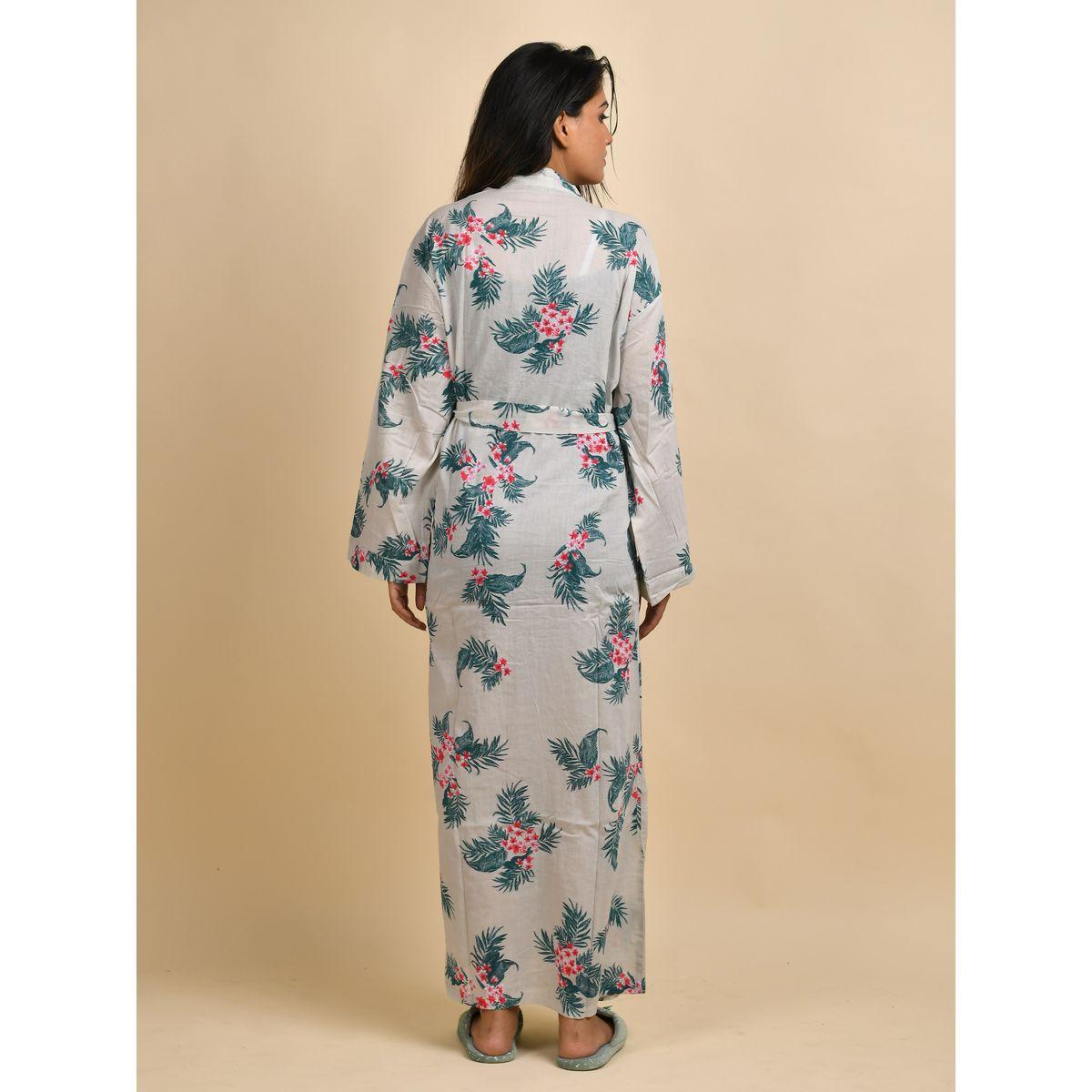 Sanskrutihomes X Styli  Floral Print Robe with Pocket-women-clothing-nightwear-robes-image-2