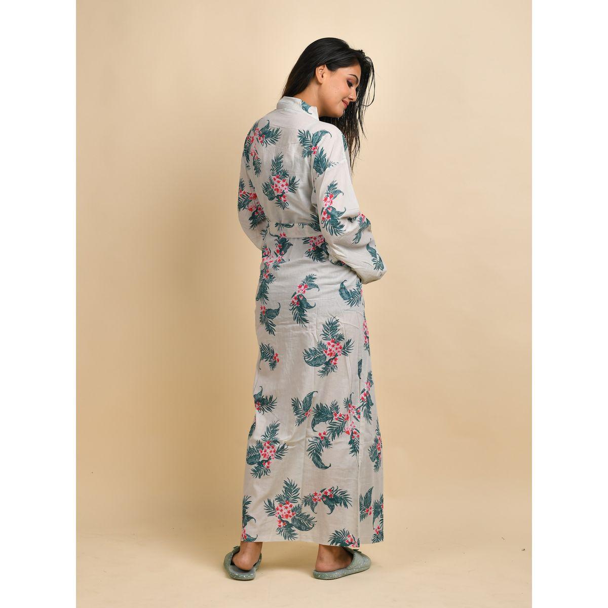 Sanskrutihomes X Styli  Floral Print Robe with Pocket-women-clothing-nightwear-robes-image-3