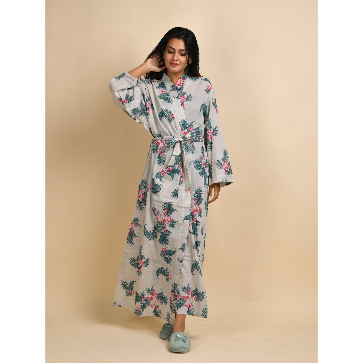 Sanskrutihomes X Styli  Floral Print Robe with Pocket-women-clothing-nightwear-robes-image-4