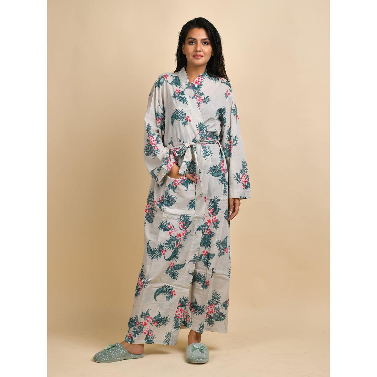 روب مطبع بزهور مع جيب ورباط خصر سانسكريتي هومز × ستايلي-women-clothing-nightwear-robes-image-5