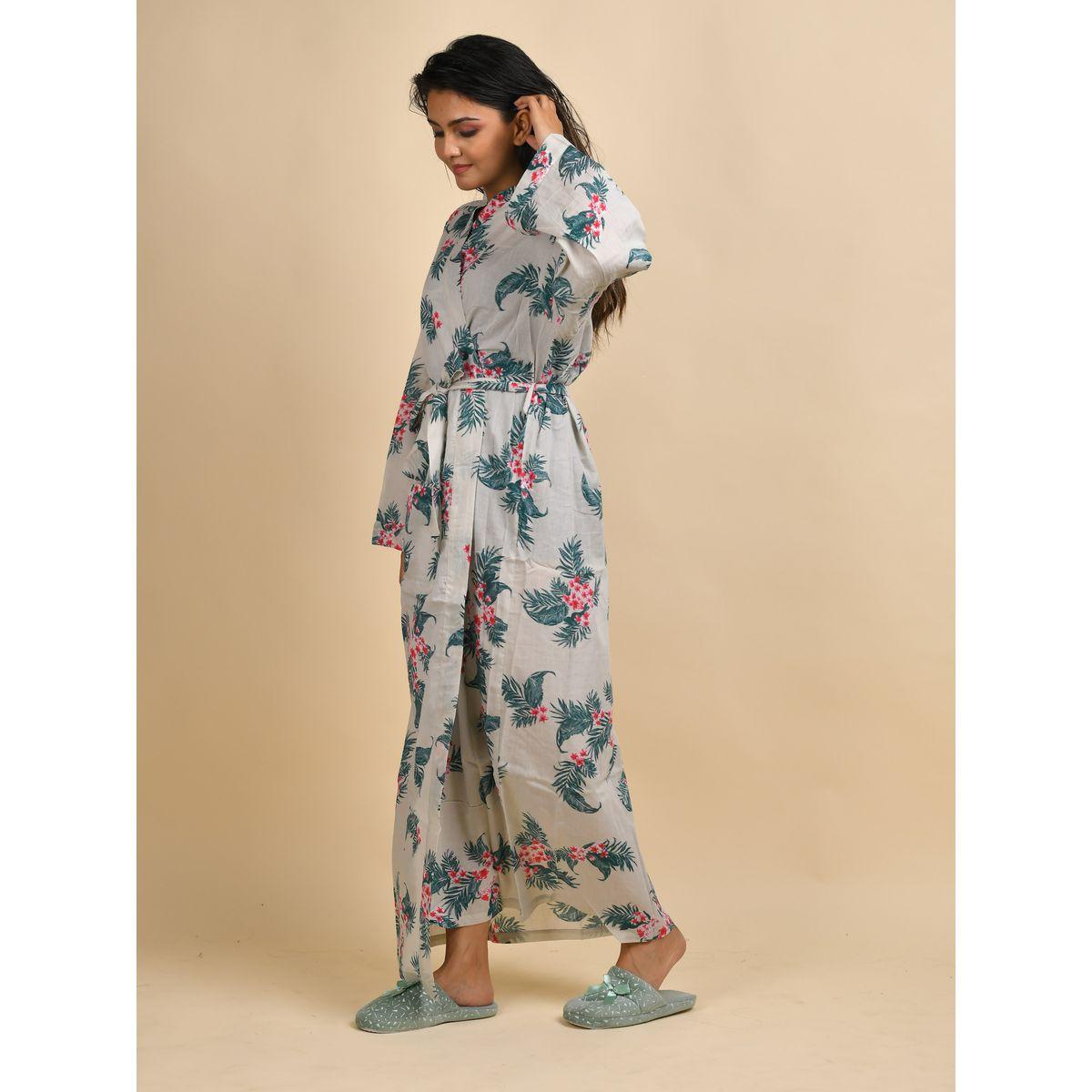 Sanskrutihomes X Styli  Floral Print Robe with Pocket-women-clothing-nightwear-robes-image-6