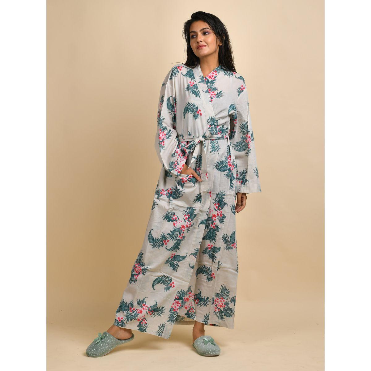 Sanskrutihomes X Styli  Floral Print Robe with Pocket-women-clothing-nightwear-robes-image-8