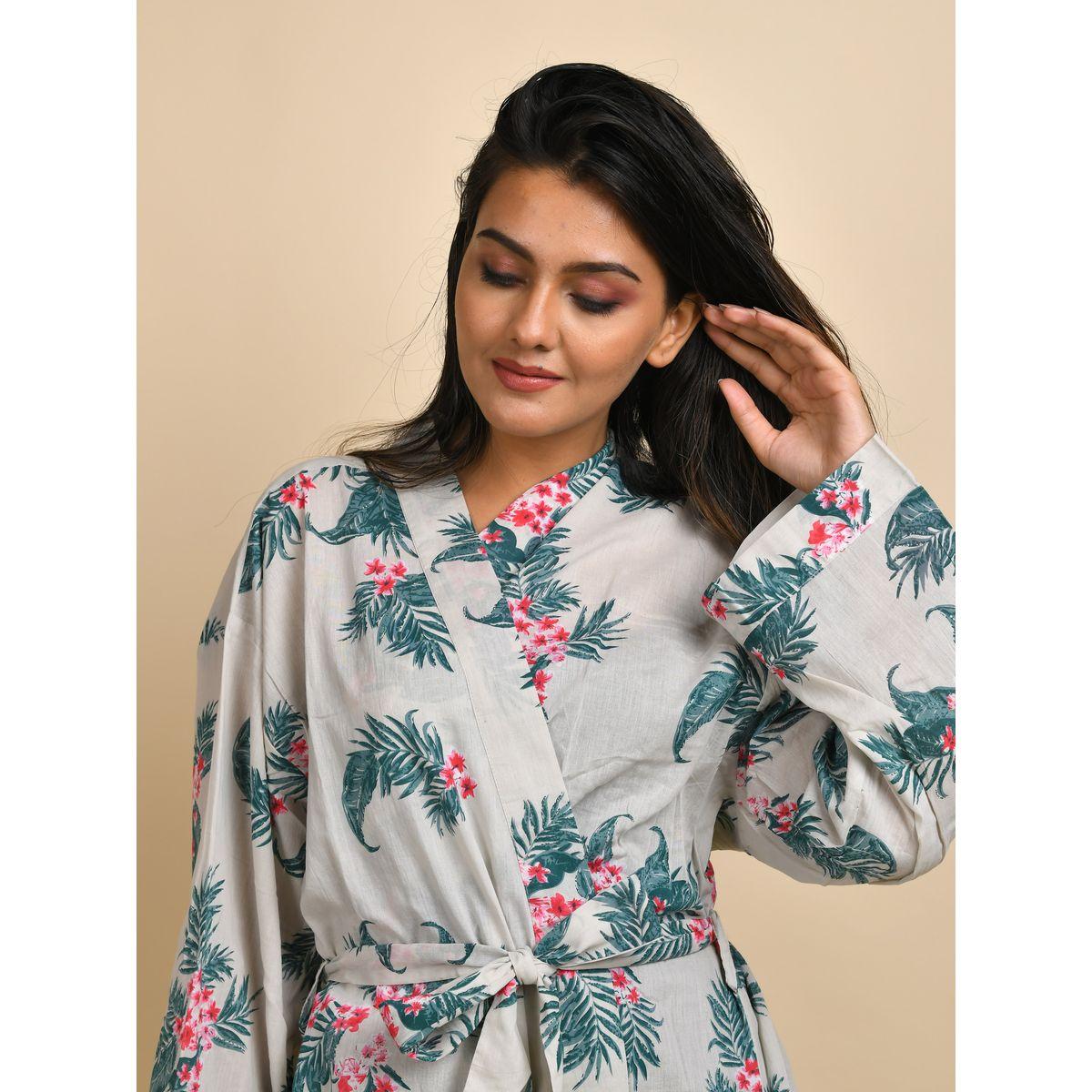 روب مطبع بزهور مع جيب ورباط خصر سانسكريتي هومز × ستايلي-women-clothing-nightwear-robes-image-9