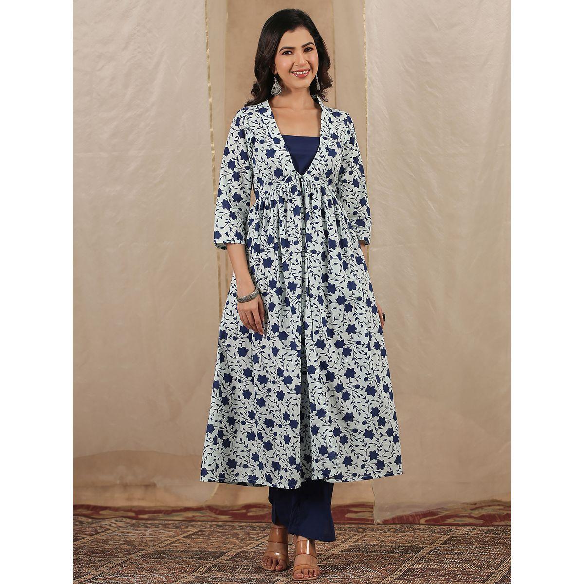 مجموعة من 3 دوباتا وبنطال مع كورتا سانسكريتي هومز × ستايلي-women-clothing-ethnicwear-bottoms-pants-image-1