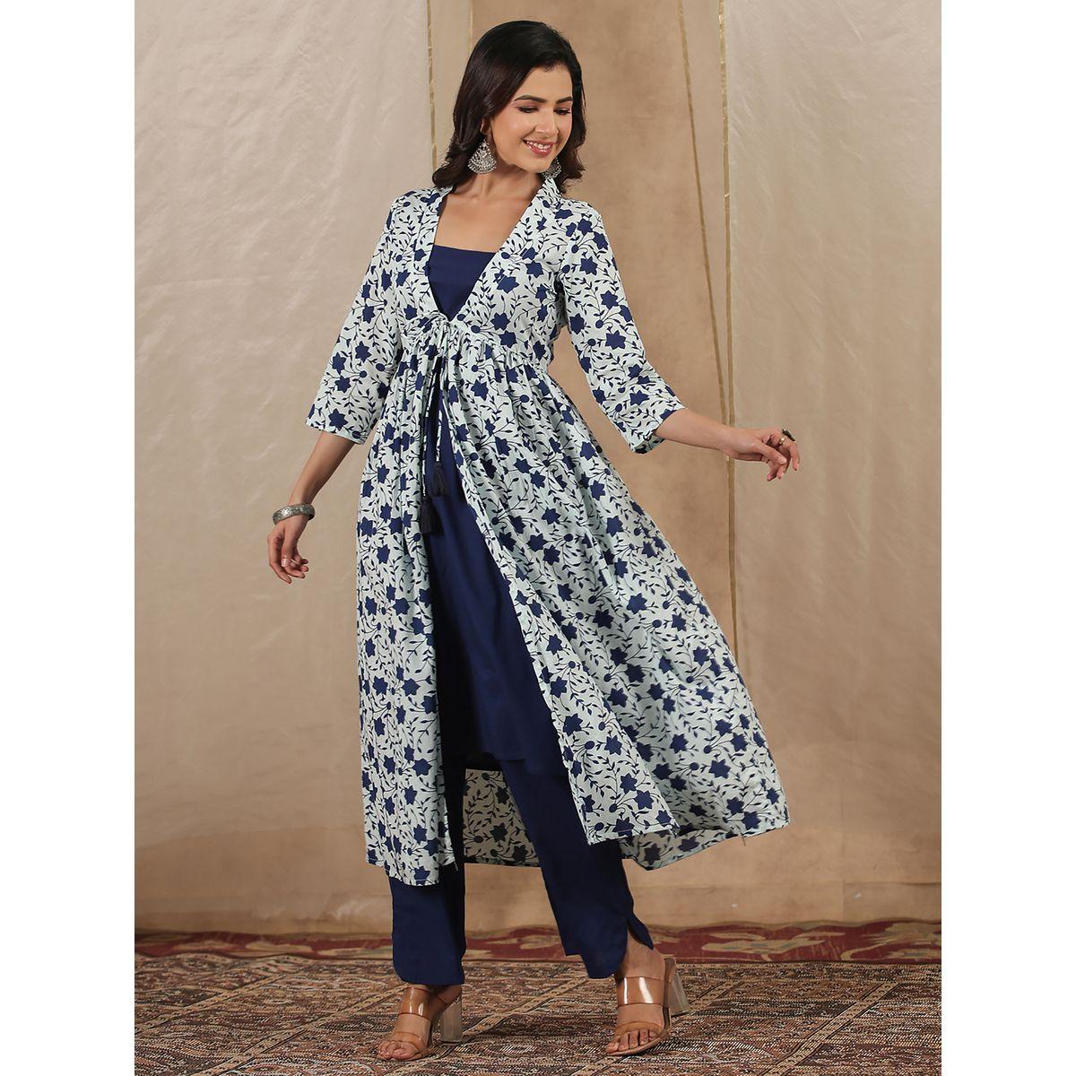 مجموعة من 3 دوباتا وبنطال مع كورتا سانسكريتي هومز × ستايلي-women-clothing-ethnicwear-bottoms-pants-image-4
