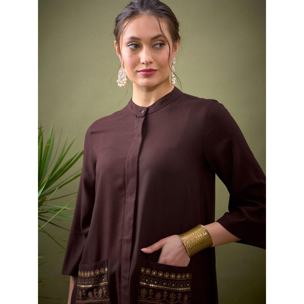 مجموعة من بنطال بالازو مع بلوزة بجيوب مُطرزة ساسافراس × ستايلي-women-clothing-coordsets-image-4