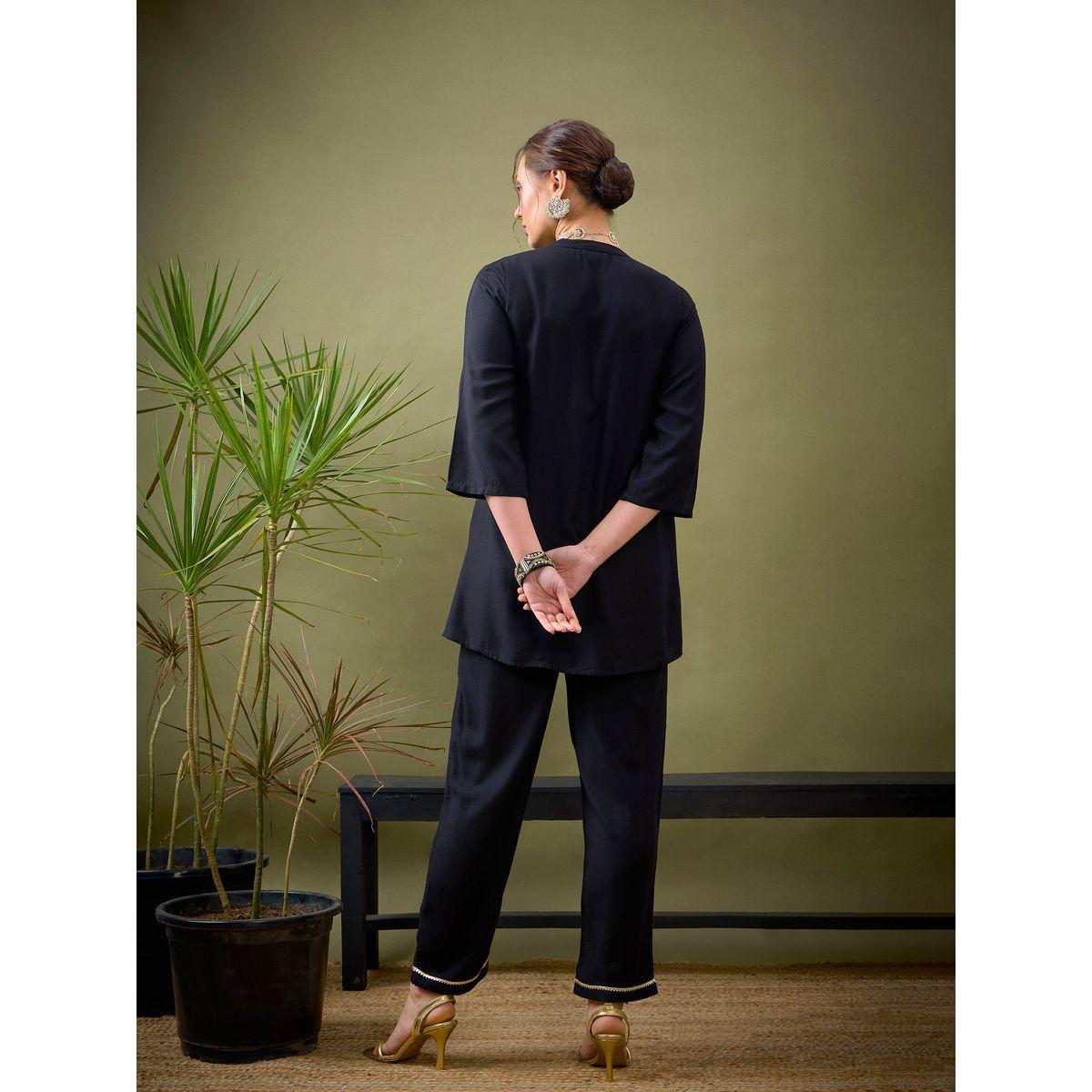Sassafras X Styli   Embroidered Panel Shirt & Palazzo Set-women-clothing-coordsets-image-6