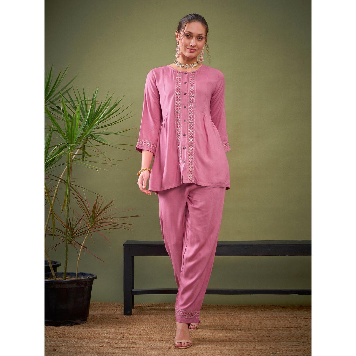 طقم منسق من بنطال مع بلوزة باكمام طويلة ساسافراس × ستايلي-women-clothing-coordsets-image-7