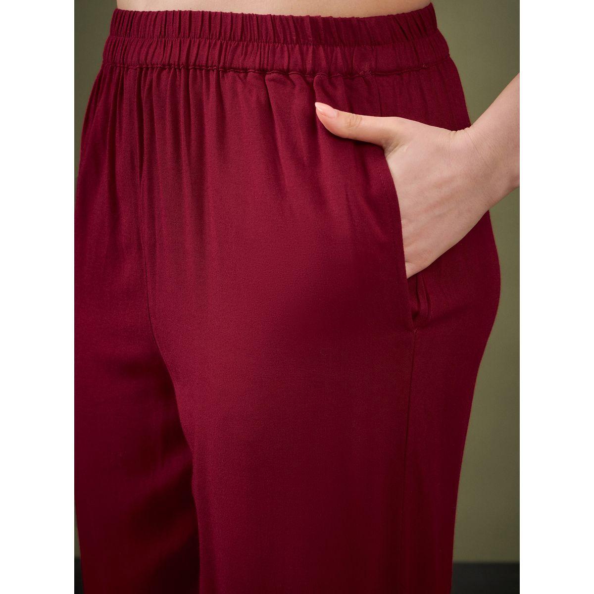 Sassafras X Styli   Embroidered Mandarin Collar Shirt & Pants Co-Ord-women-clothing-coordsets-image-5
