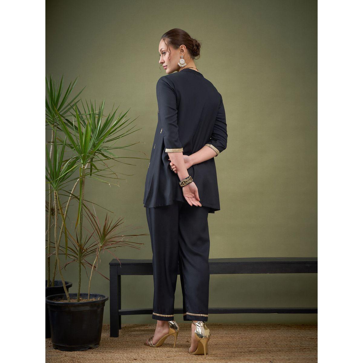 Sassafras X Styli   Mirror Embroidered Shirt & Palazzo Set-women-clothing-coordsets-image-6
