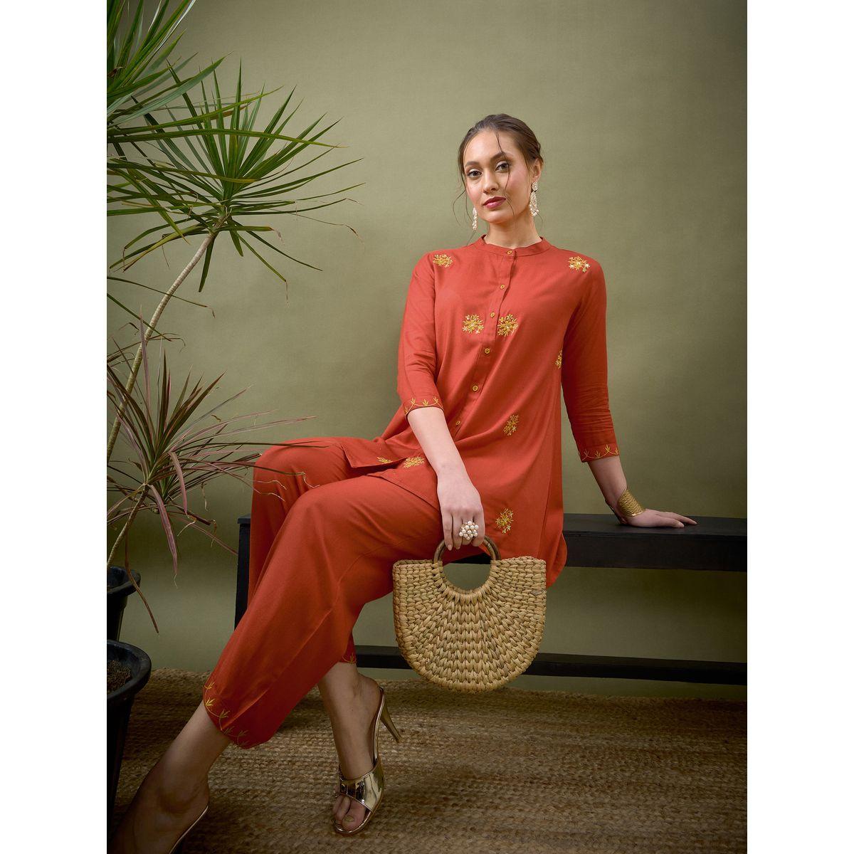 Sassafras X Styli   All Over Embroidered Shirt & Palazzo Set-women-clothing-coordsets-image-2