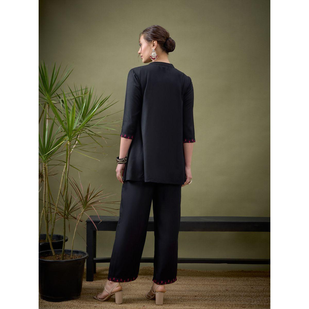 Sassafras X Styli   All Over Embroidered Shirt & Palazzo Set-women-clothing-coordsets-image-6
