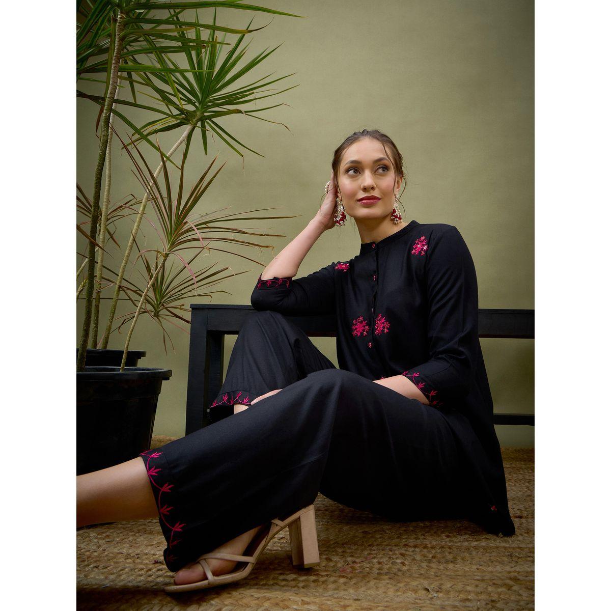 Sassafras X Styli   All Over Embroidered Shirt & Palazzo Set-women-clothing-coordsets-image-8