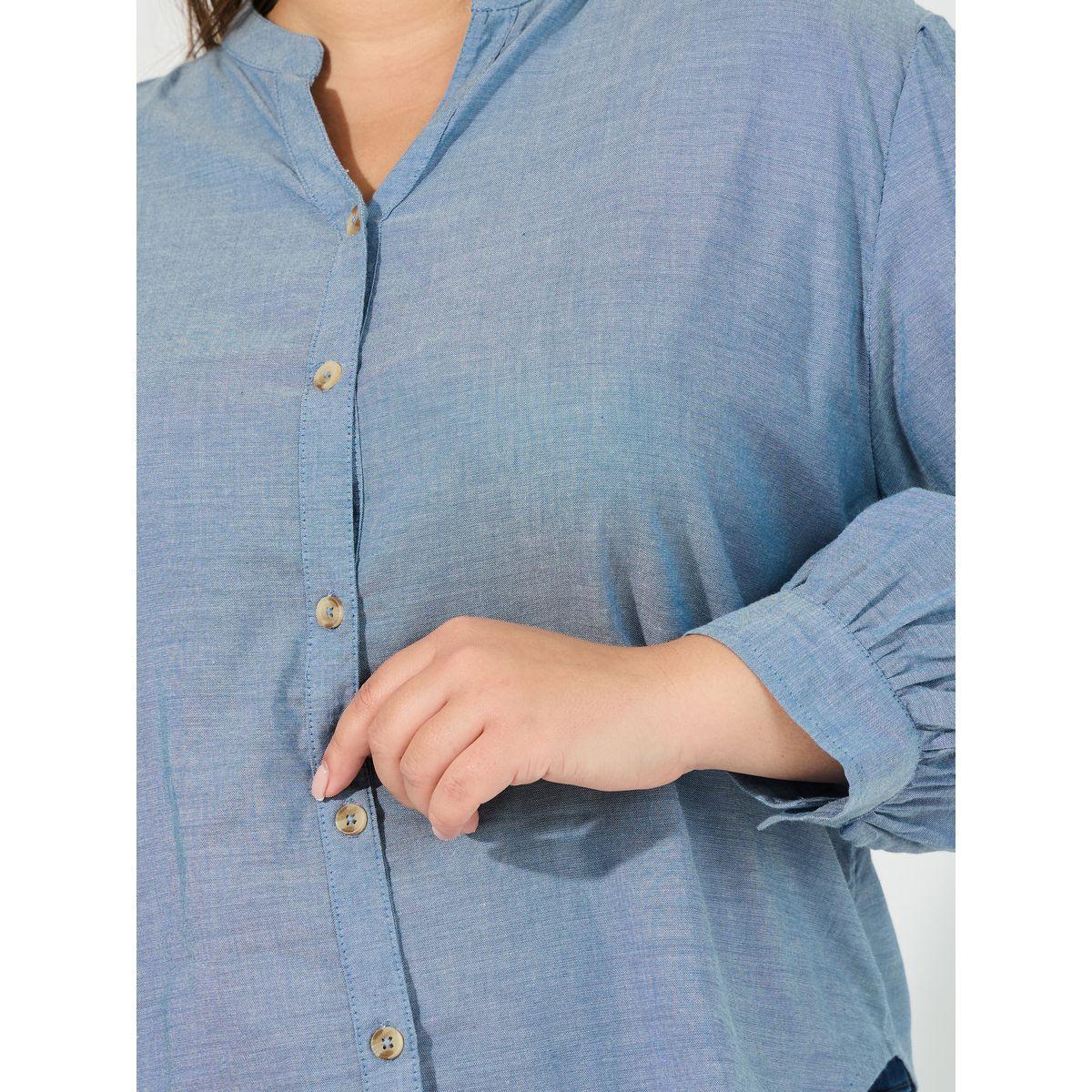 بلوزة بمقاس كبير وياقة قائمة-women-clothing-shirtsandblouses-shirts-image-4