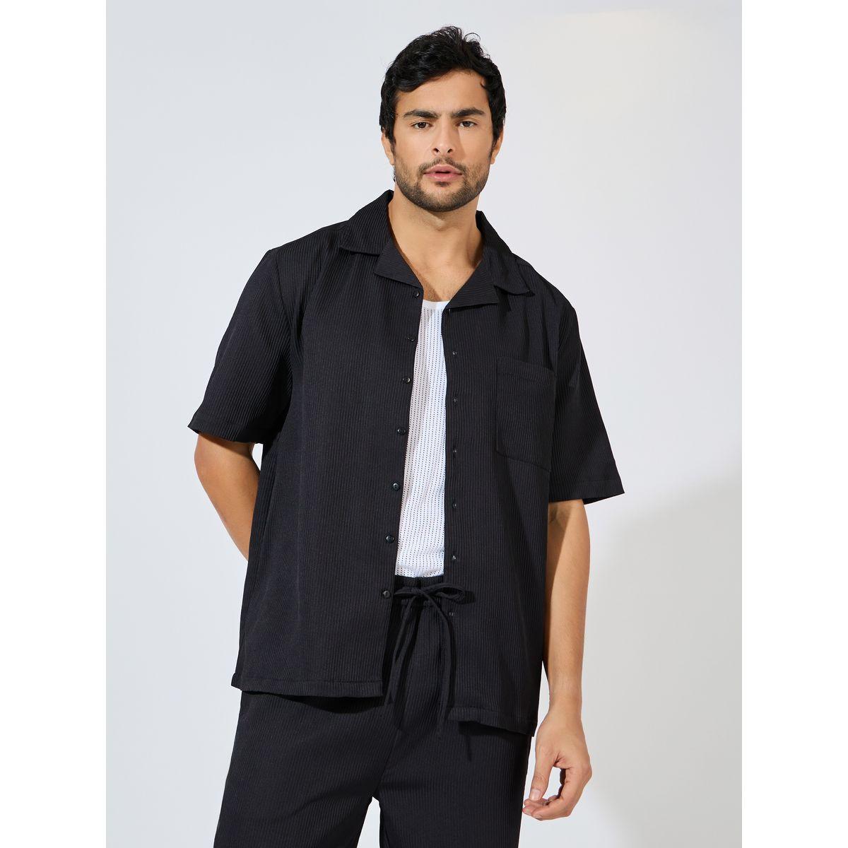 طقم منسق من بنطال مع قميص بياقة ريزورت-men-clothing-coordsets-image-2