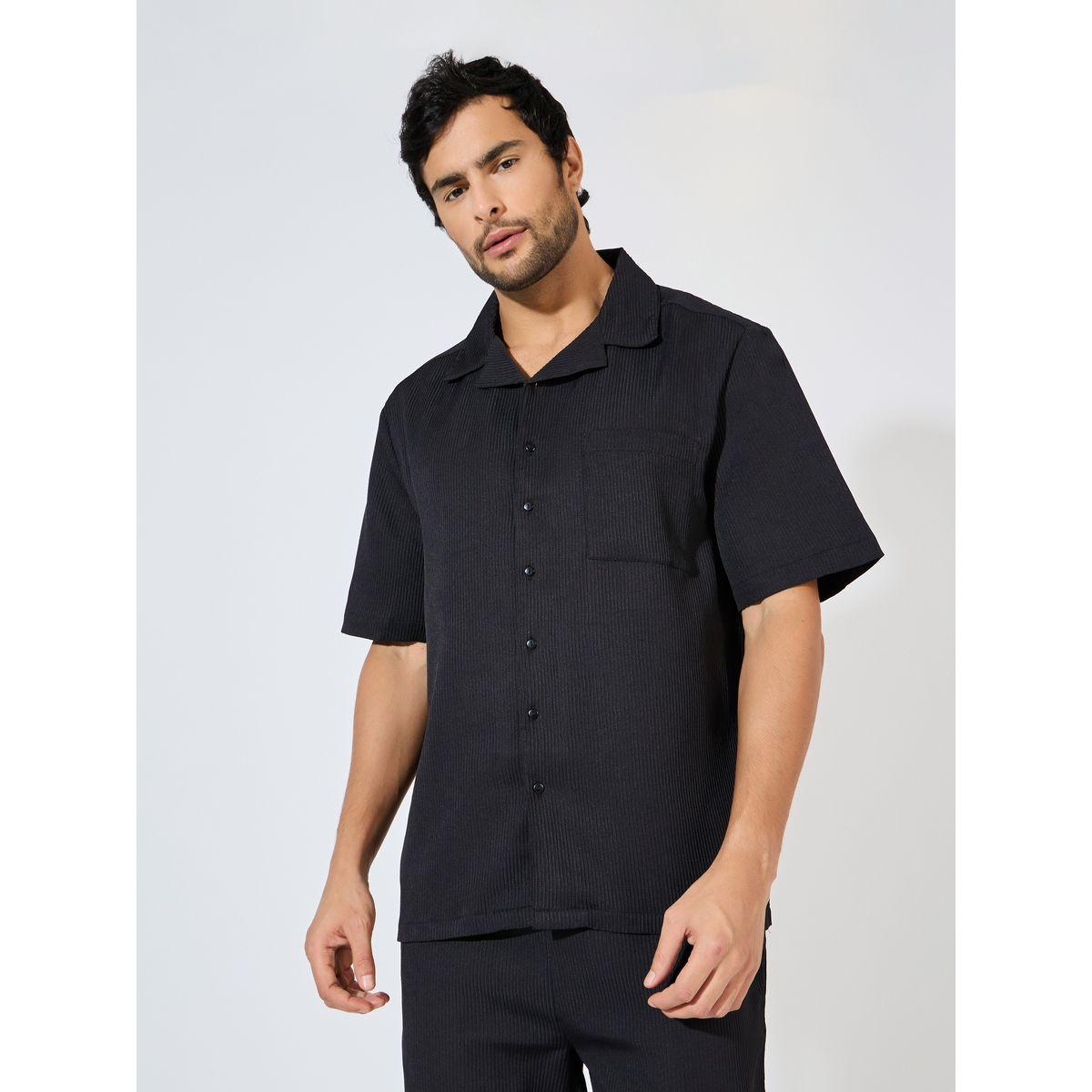 طقم منسق من بنطال مع قميص بياقة ريزورت-men-clothing-coordsets-image-4