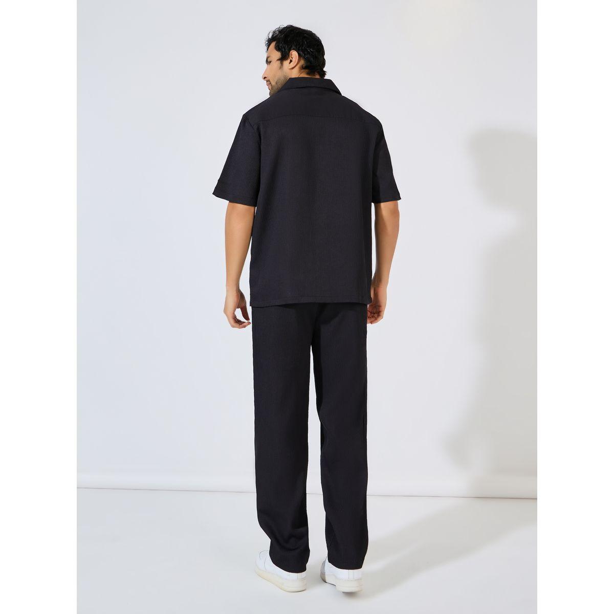 طقم منسق من بنطال مع قميص بياقة ريزورت-men-clothing-coordsets-image-6