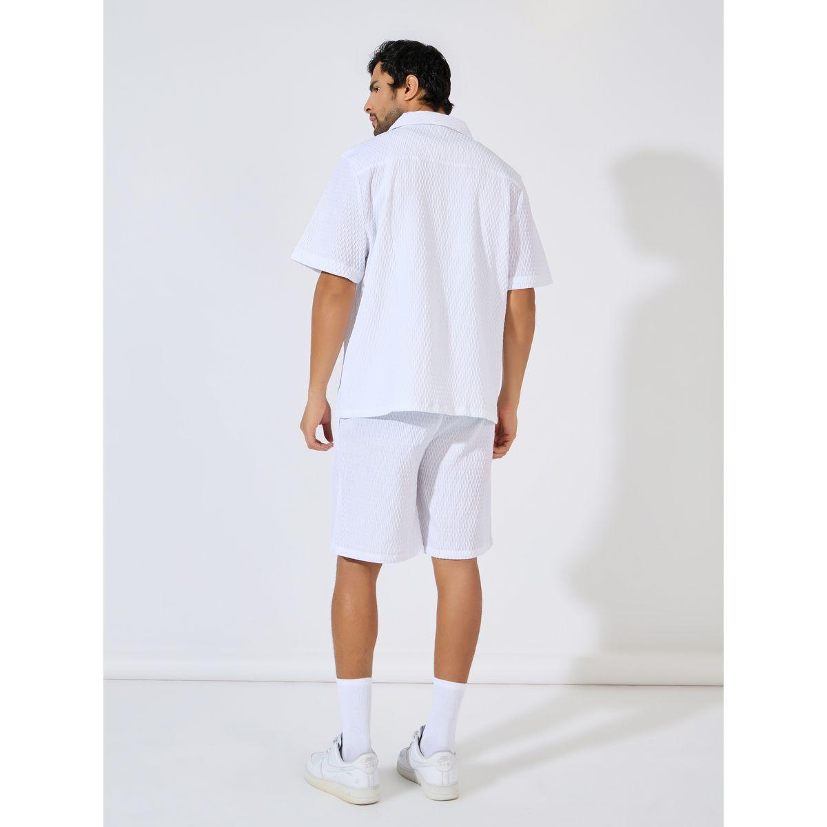 Styli Relaxed Fit Textured Woven Shirt & Shorts Co-Ords-men-clothing-coordsets-image-6