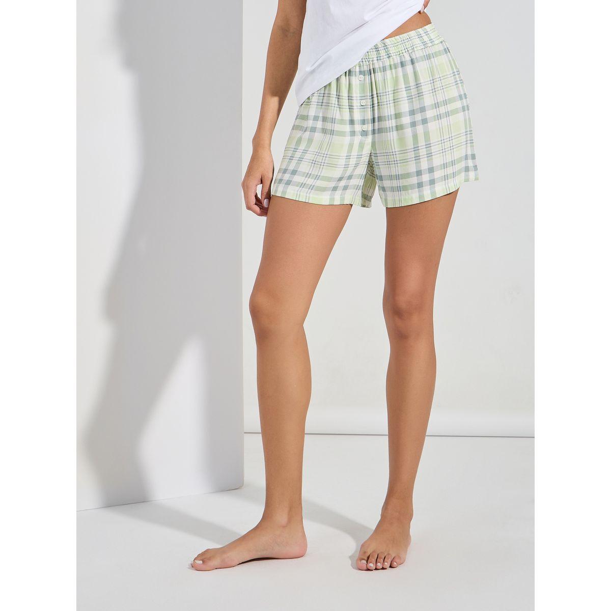Styli Unwind Drop Shoulder Solid T-Shirt & Placket Detail Shorts Set-women-clothing-nightwear-pyjamas-shortsets-image-4
