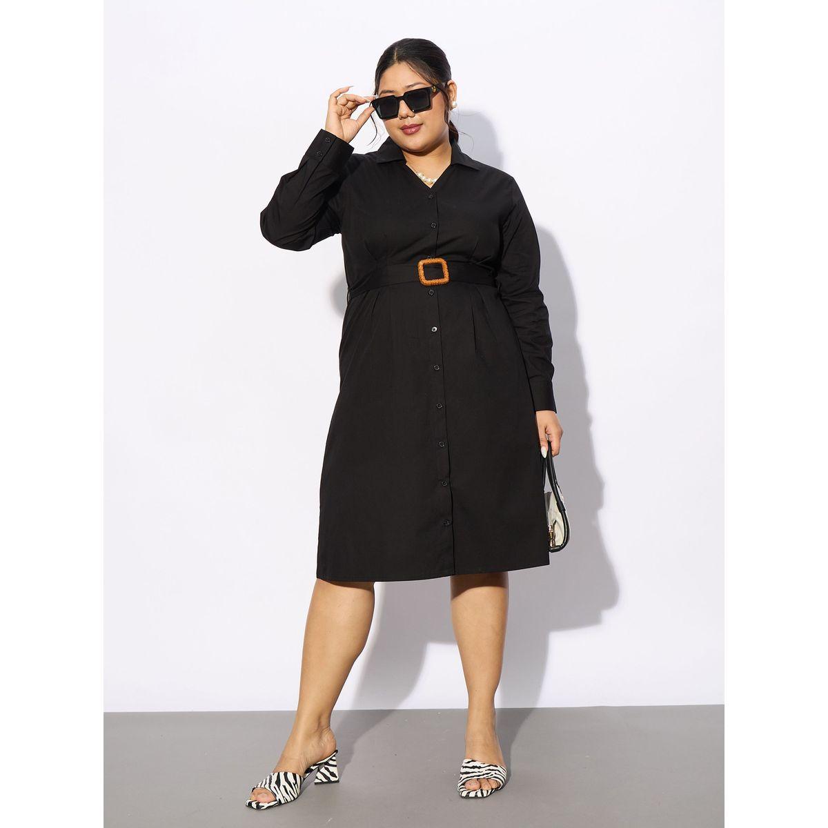 فستان بمقاس كبير مع حزام خصر ساسافراس × ستايلي-women-clothing-dresses-image-3