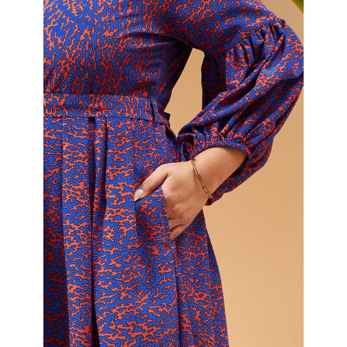 فستان ميدي بمقاس كبير مع حزام خصر ساسافراس × ستايلي-women-clothing-dresses-image-5