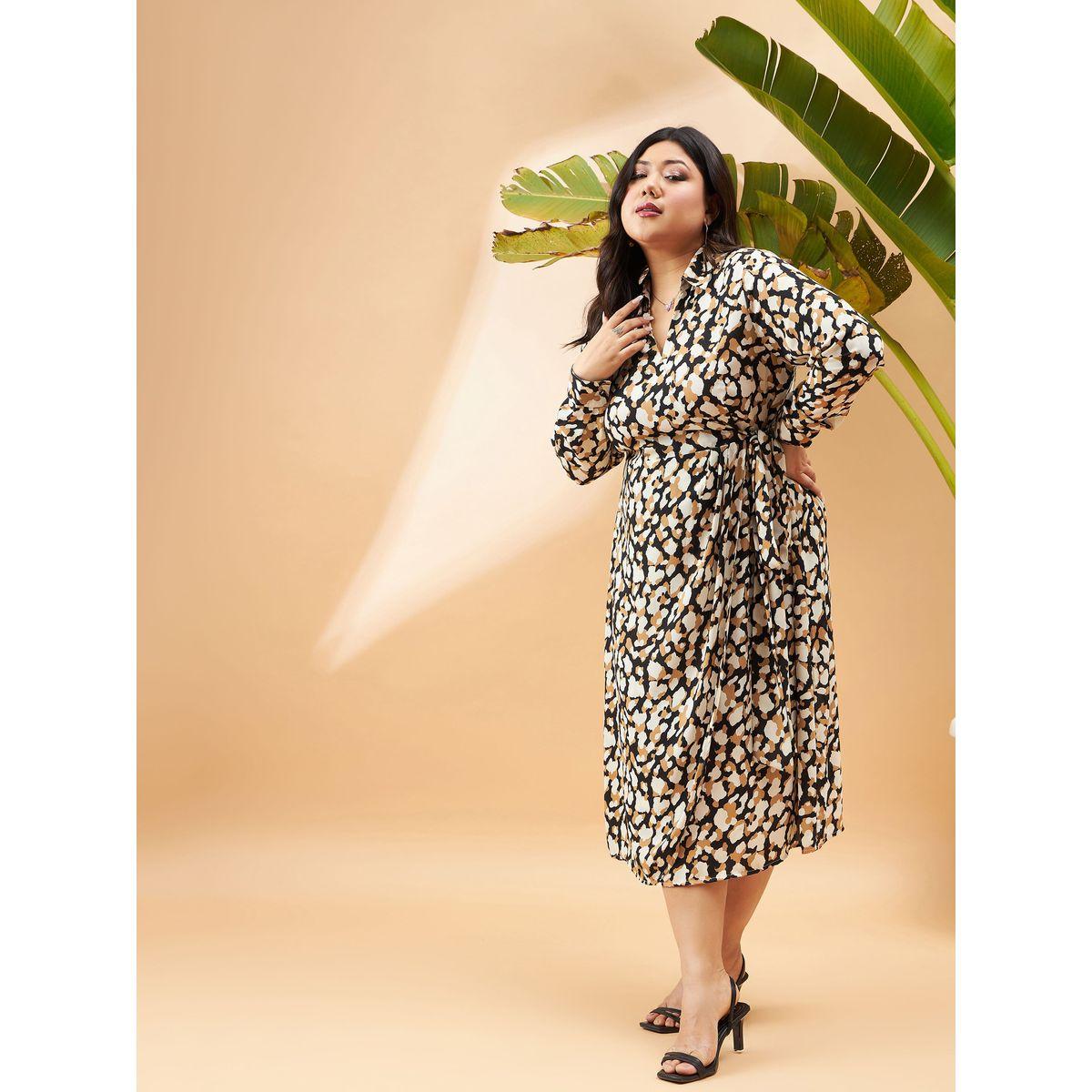 فستان ميدي بمقاس كبير ونمط لف ساسافراس × ستايلي-women-clothing-dresses-image-3