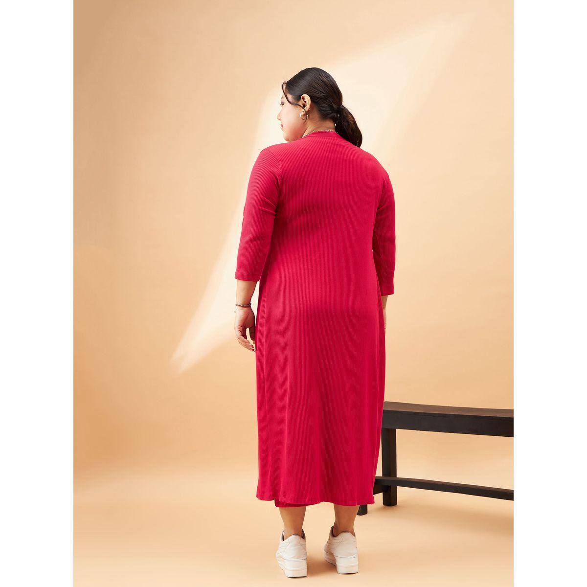 مجموعة من فستان ميدي بديكون بمقاس كبير مع كيمونو ساسافراس × ستايلي-women-clothing-dresses-image-5