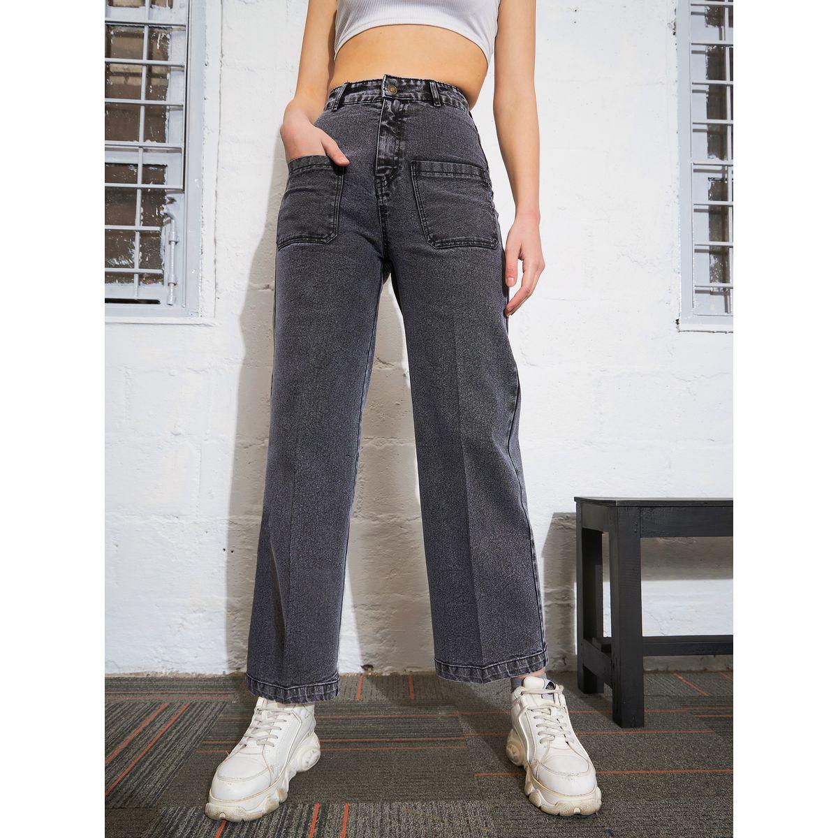 Sassafras X Styli  Washed Patch Pocket Straight Jeans-women-clothing-bottoms-jeans-image-1