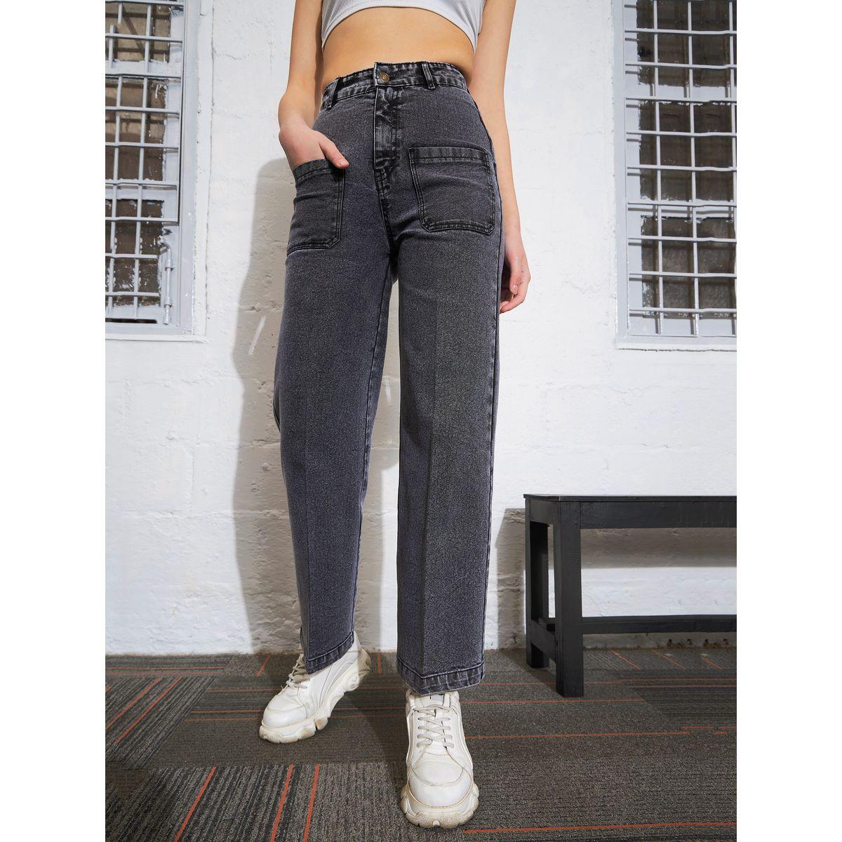 Sassafras X Styli  Washed Patch Pocket Straight Jeans-women-clothing-bottoms-jeans-image-2