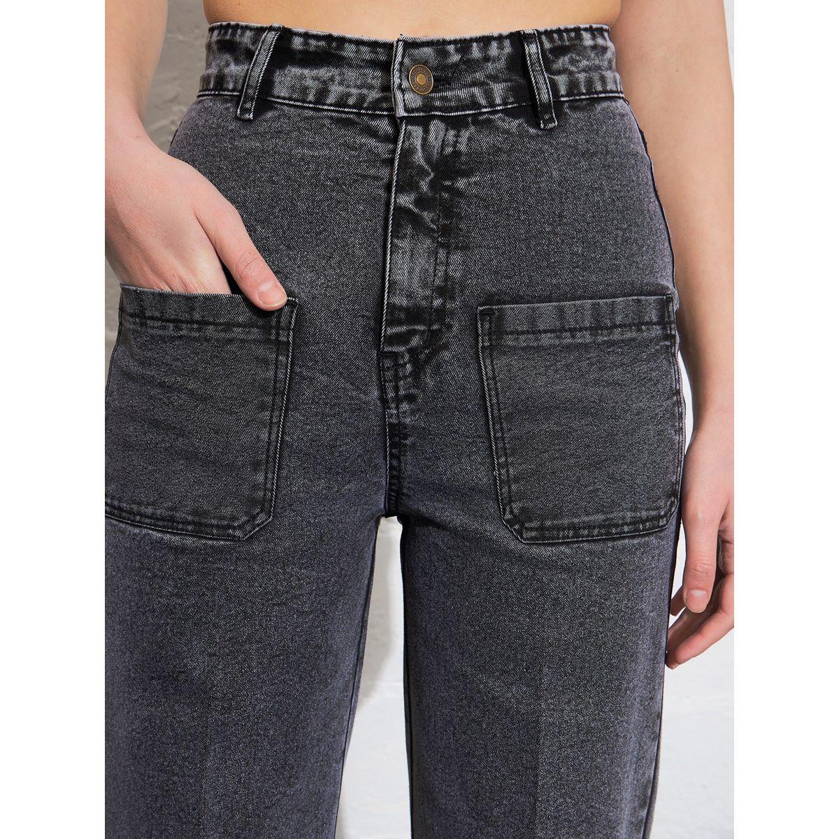 Sassafras X Styli  Washed Patch Pocket Straight Jeans-women-clothing-bottoms-jeans-image-5
