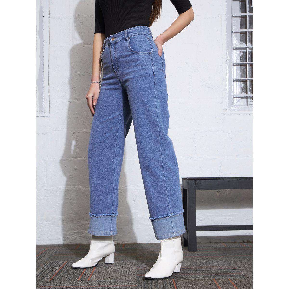 جينز مزين بسلسلة وتفاصيل مُحاكة ساسافراس × ستايلي-women-clothing-bottoms-jeans-image-3
