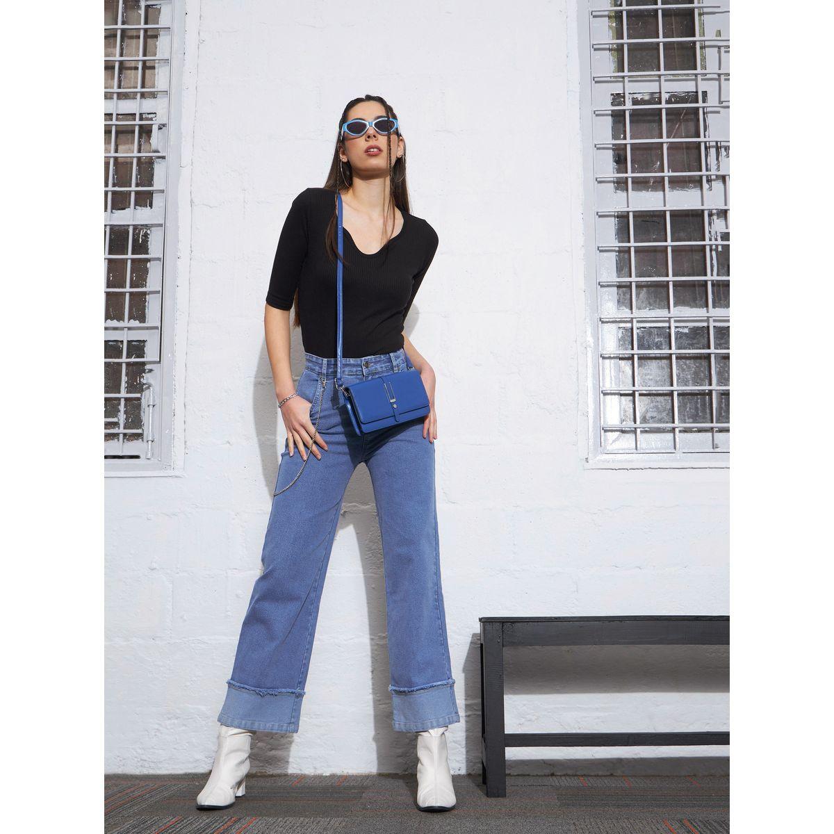 جينز مزين بسلسلة وتفاصيل مُحاكة ساسافراس × ستايلي-women-clothing-bottoms-jeans-image-7