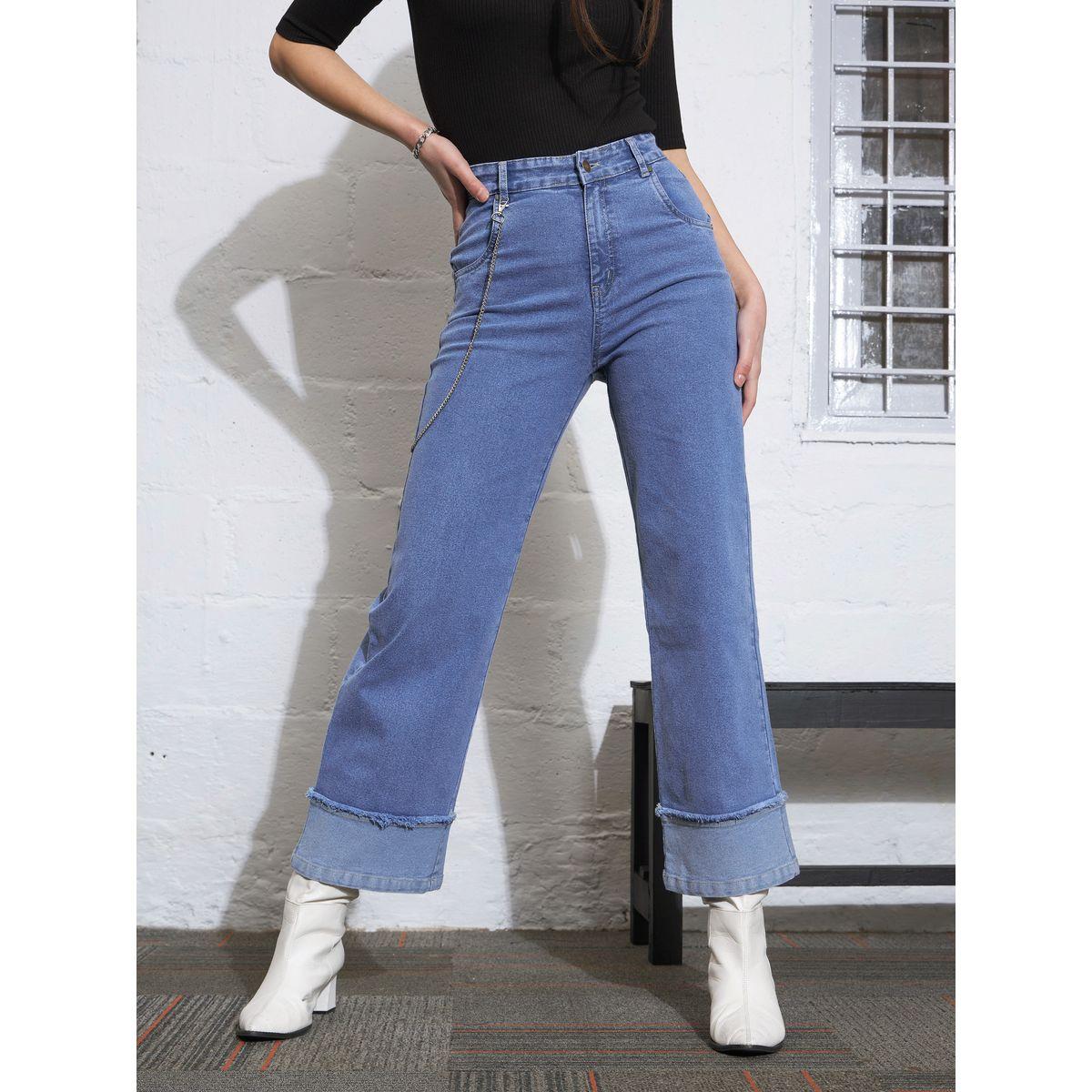 جينز مزين بسلسلة وتفاصيل مُحاكة ساسافراس × ستايلي-women-clothing-bottoms-jeans-image-8